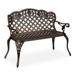 Relaxdays banc de jardin balcon 2 si�ges en aluminium, roses, banc de terrasse.
