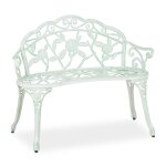 Relaxdays banc de jardin roses 2 siges banquette de jardin blanc vert banc dcoratif
