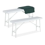 Relaxdays banc pliant lot de 2 blanc banc de jardin banc pliable camping plastique 1m