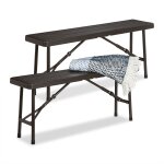 Relaxdays banc pliant aspect bois banc de jardin banc pliable plastique banc de camping 1m Relaxdays banc pliant aspect bois banc de jardin banc pliable plastique banc de camping 1m