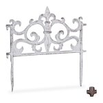 Relaxdays bordure de jardin en fonte de fer clture en mtal piquet plate - bande antiquits