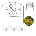 Relaxdays bordure potager 4 el�ments cl�ture potager noire cl�ture jardin m�tal d�coration