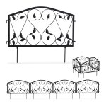 Relaxdays bordure potager 4 elments clture potager vintage clture jardin fer noir