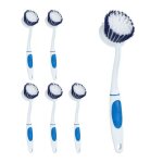 Relaxdays brosse de nettoyage jeu de 6 brosse pour vaisselles cuisine, lessive, vaisselle