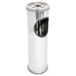 Relaxdays cendrier sur pied avec poubelle inox 52, 5cm amovible entre bureau