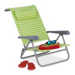 Relaxdays chaise pliante jardin chaise pliable plage appui - tte accoudoirs vert / blanc