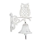 Relaxdays cloche sonnette murale fonte chouette hibou clochette porte seuil jardin