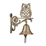 Relaxdays cloche sonnette murale fonte chouette hibou clochette porte seuil jardin