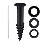 Relaxdays douille de sol, pied de parasol, piquet de sol support de parasol a visser, noir Relaxdays douille de sol, pied de parasol, piquet de sol support de parasol a visser, noir