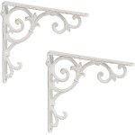 Relaxdays equerre etagre murale, lot de 2, ancien, support en fonte de fer, ornements baroques, vintage, ...