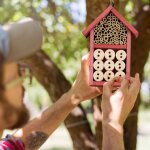 Relaxdays htel a insectes en kit assembler refuge insecte abeille abri coccinelle maison