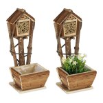 Relaxdays h�tel a insectes pot fleurs, h�tel a abeilles, abri, maison a abeilles set de 2