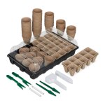 Relaxdays kit germination graines 131 pices mini serre godets semis accessoire repiquage