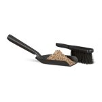 Relaxdays kit pelle et balai 41 cm nettoyage chemin�e en acier cendres serviteur noir