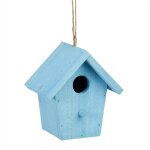 Relaxdays maison a oiseaux nichoir perchoir en bois color� a suspendre