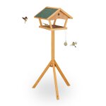 Relaxdays mangeoire a oiseaux sur pied nichoir a oiseaux bois pour oiseaux xxl toit