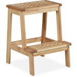 Relaxdays - marche - pied en bois de noyer, escabeau, repose - pied, support pot de fleur, hxlxp : 47x38x38 ...
