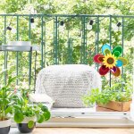 Relaxdays moulin a vent fleur, carillon a vent a planter jouet enfant jardin balcon ext�ri