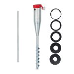 Relaxdays pied de parasol porte - parasol support a vis douille de sol 25 - 55 mm acier