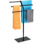 Relaxdays - porte - serviettes 3 barres 6 serviettes, sur pied, salle de bain, cuisine, fer, hlp : 87x50, ...