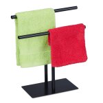 Relaxdays porte - serviettes, deux barres, h x l x p : 31 x 28, 5 x 12 cm, pour la s�lle de bain et la ...