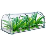 Relaxdays serre avec b�che, porte enroulable, acier et pvc, h x l x p : 50 x 130 x 60 cm, transparent ...
