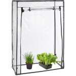 Relaxdays serre de jardin, b�che en pvc, hlp : env. 150 x 100 x 50 cm, praticable, avec porte, transparent ...