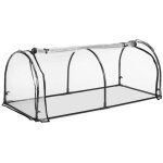 Relaxdays serre de jardin, tunnel plantations, h x l x p : 50 x 130 x 60 cm, tunnel avec porte, pvc, ...