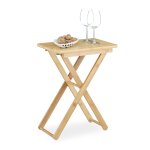 Relaxdays table d'appoint pliable bambou table de jardin table console