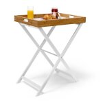 Relaxdays table d'appoint pliable bambou plateau amovible hxlxp: 72 x 60 x 40 cm plateau de lit support ...