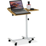 Relaxdays table de lap top r�glable en hauteur, sur roulettes, plaques inclinables, support pour souris ...