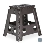 Relaxdays tabouret pliable xl, sige, camping, tabouret salle de bain, jusqu' 120 kg