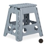 Relaxdays tabouret pliable xl, sige, camping, tabouret salle de bain, jusqu' 120 kg