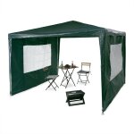 Relaxdays tonnelle pergola 3x3 m , 2 cts mtal pe tente de jardin