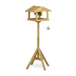 Relaxdays volire perchoir pour oiseaux maison pour oiseaux sur pied mangeoire en bois