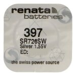Renata lot de 10 piles bouton silver oxyde 397 / sr726sw 0% mercure