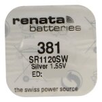 Renata pile bouton silver oxyde 381 / sr1120sw 0% mercure