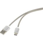 Renkforce usb 2. 0 c�ble de raccordement [1x usb 2. 0 type a m�le - 1x usb - c? m�le] 0. 5 m argent gaine ...