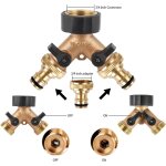 Rpartiteur de tuyau d'arrosage  2 voies en laiton avec 2 robinets d'eau individuels en laiton de 1, ...