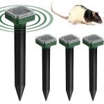 R�pulsif solaire anti - taupes (lot de 4), r�pulsif ultrasonique contre les souris et les rats pour jardins ...