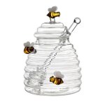Reservoir en verre en nid d'abeille, ustensiles de cuisine, recipient de stockage de miel avec louche ... Reservoir en verre en nid d'abeille, ustensiles de cuisine, recipient de stockage de miel avec louche ...