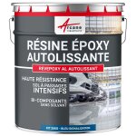 R�sine epoxy autolissante - peinture pour sol : d�co int�rieure, atelier - effet miroir bleu signalisation ...