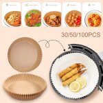 Revtement en papier jetable pour friteuse a air, tapis de cuisson antiadhsif rsistant a l'eau et a ...