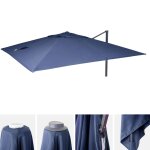 Rev�tement pour parasol de luxe hwc - a96, rev�tement de remplacement, 3x4m (�5m) polyester 3, 5kg bleu ...