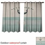 Rideaux ext�rieurs imperm�ables - anshesix - motif animaux marins - w55 x l45 - couleur 06 - r�sistant ...