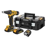 Riveteuse dewalt xr 18v 2ah brushless 4, 8 mm - 2 batteries renforcées, coffret tstak - dcf403d2gt - ... Riveteuse dewalt xr 18v 2ah brushless 4, 8 mm - 2 batteries renforcées, coffret tstak - dcf403d2gt - ...