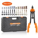Riveteuse manuelle - vevor - pince � insert filet� pince � rivets 41 cm kit de 13 mandrins 186 ecrous ...