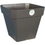 Riviera pot de fleurs carr soleilla en plastique - 49 x 49 x h 45 cm - 65 l - gris paillet