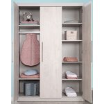 Roba armoire bébé maren 2 3 portes - gris clair - façade 'chêne blanchi Roba armoire bébé maren 2 3 portes - gris clair - façade 'chêne blanchi