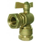 Robinet d arret avant / apres compteur equerre pour tube pe 3 / 4